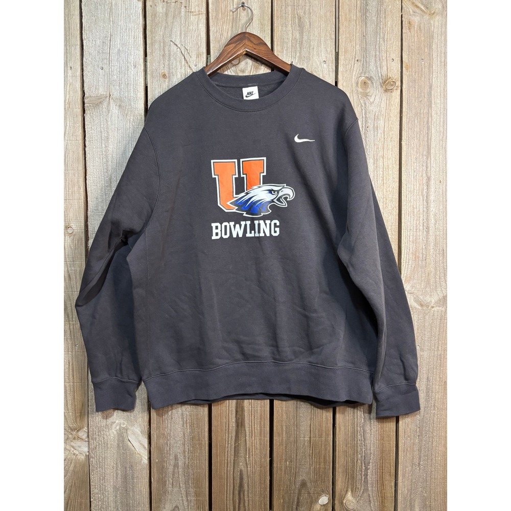 Nike Mens XL Bowling Eagle Graphic Crewneck Sweatshirt Charcoal Grey CJ1614-060